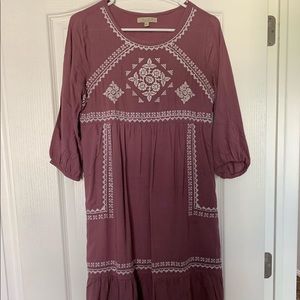 Purple Embroidered Dress